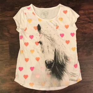 Girls T-shirt So Brand size 7/8 Horse and Hearts